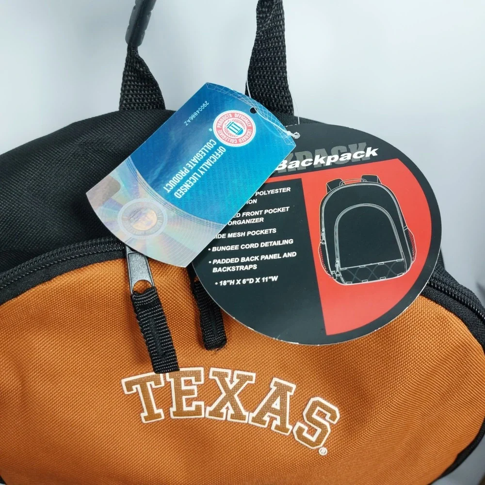 Texas Longhorns Backpack NEW With Tags Officially Licensed Collegiate NCAA